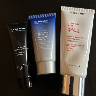 3 x Dr Brandt Mineral Mask / Pore Cleanser / Microderma - Travel Size Sealed