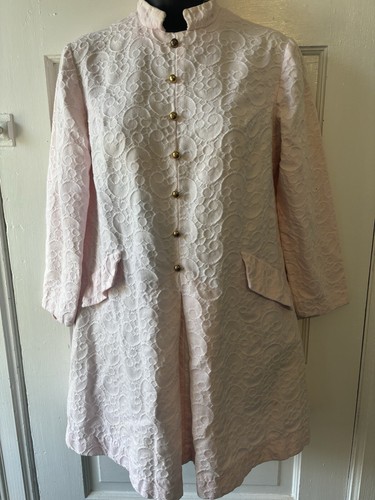 Vintage Light Pink Cotton 1960’s Nehru Mini Dress, Sz s - Picture 6 of 6