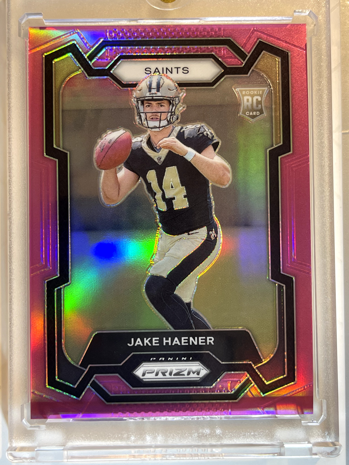 2023 Panini Prizm Jake Haener Pink Prizm Rookie RC #374 Saints sp