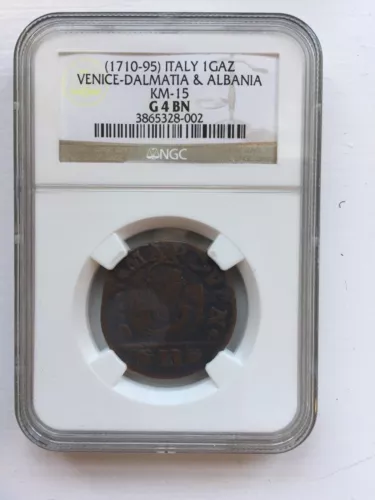 Italy-Venice-Dalmatia & Albania 1 Gaz (1710-95) KM-15  NGC G 4 BN
