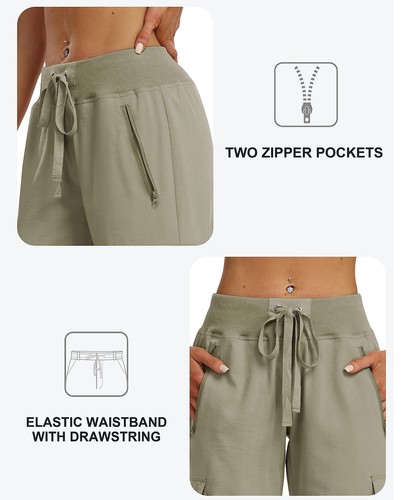 Women's Capri Pant Cargo Hiking Pants Lightweight Quick Dry Running Outdoor C... - Picture 3 of 7