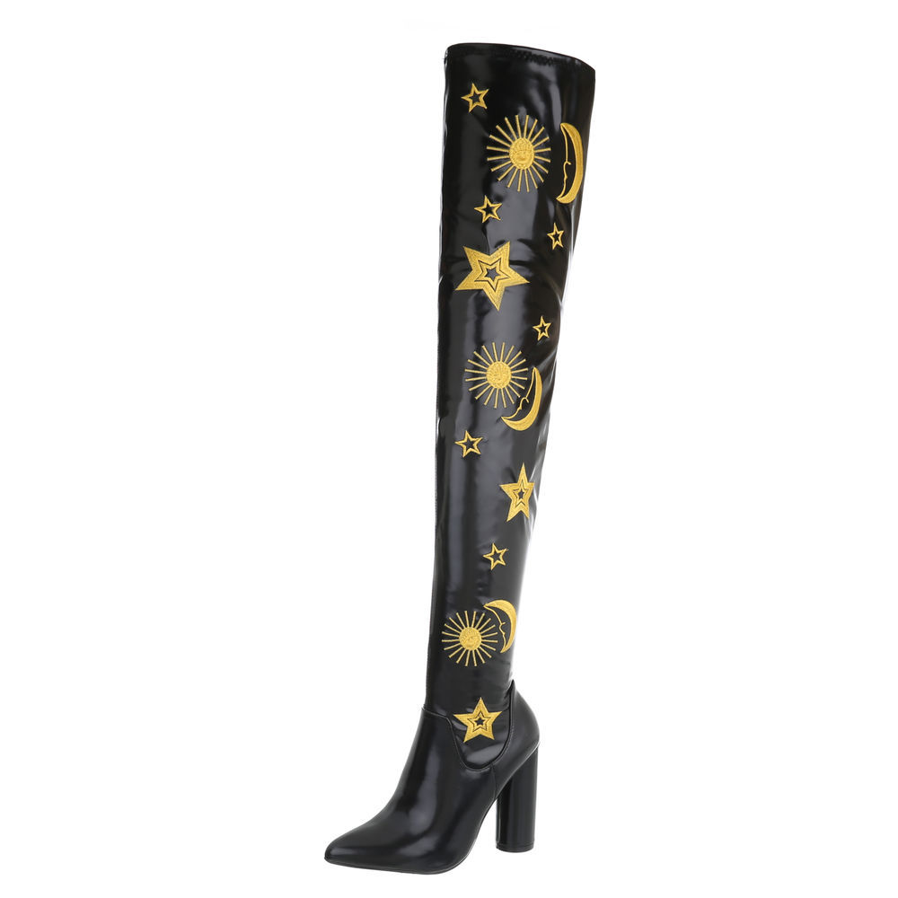 Trendy Overknee Stiefel Damen Schuhe High Heels Stiletto 63371 Schwarz 38 Trendy Overknee Stiefel Damen Schuhe High Heels Stiletto 63371 Schwarz 38