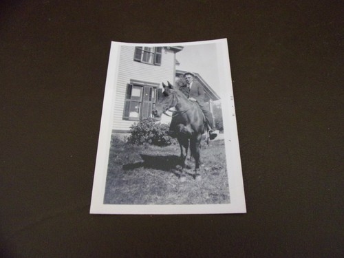 Vintage Black & White Photograph Of Man On Horse - Picture 2 of 4