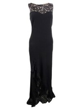 Betsy & Adam Women's Lace Ruffle High-Low Gown