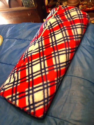 Collins Aikman Plaid Acrylic Cotton Back Fabric Bolt Red White Blue - Picture 7 of 8