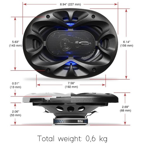 2 BOSS AUDIO SYSTEMS BE5768 diffusori coassiali 130 x 180 mm portiere sportelli - Picture 7 of 10