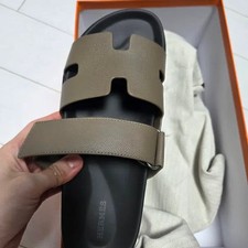 Hermes Cypre Sandals - Size 42, Ecru Color