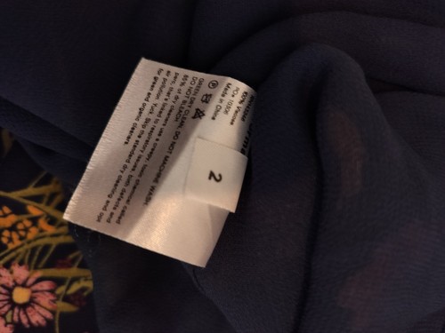 Mono Floral Reformation Mademoiselle Sofi Talla 2 Para Mujer Corbata Cintura Azul Marino - Imagen 10 de 10