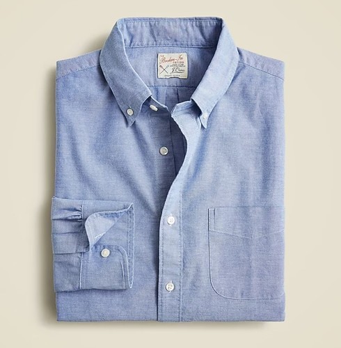 Nuevo con etiquetas J. Camisa Oxford Crew Rota Algodón Orgánico Calce Ajustado Talla Delgada XL - Imagen 2 de 7