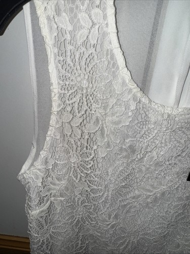 DKNY ärmellose Bluse weiß Top - Größe M neu Etikett Spitze - Bild 9 von 10