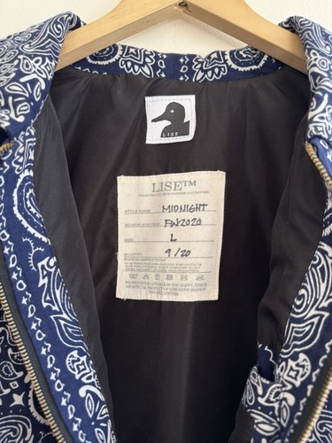 Lise Laboratory Custom Paisley Bandana Zip Jacket Blue Midnight L FW2020 #9/20 - Picture 6 of 9