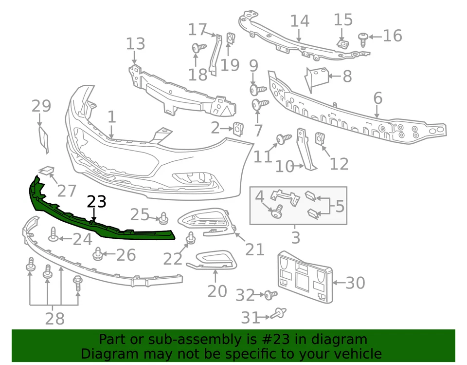 Подлинная крышка переднего нижнего бампера GM 84095934 - Изображение 4 из 4