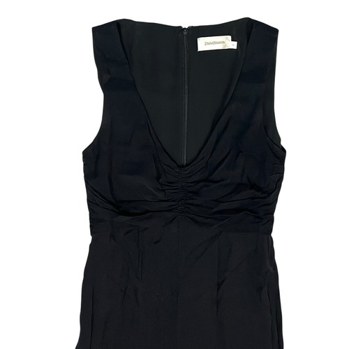 Zimmermann Jumpsuit Size 1 Small S 10 / US 6 Classic Black Ruched Details - Picture 4 of 8