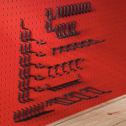 Extra Thick Black 1/4'' Pegboard Hooks for Hanging Tools, Set of 70 Pieces 1/4'' - Picture 5 of 6