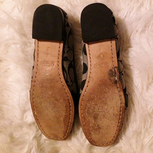 Scarpe Coach Logo Nero Firmato Este Jaquard Mocassini Slip On Taglia 6 Donna $168 - Foto 14 di 16