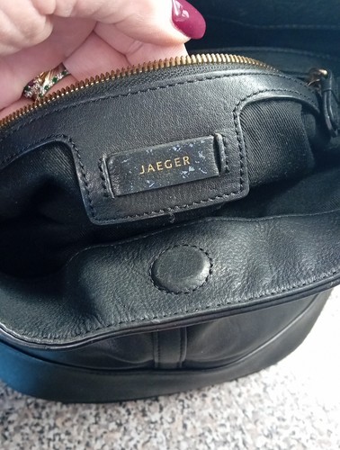 Jaeger Leather Bucket Bag Shoulder Bag Handbag Black - Picture 11 of 15