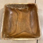 Vintage Monkey Pod Wood Square Bowl Hand Crafted Rustic Primitive Country — photo 10
