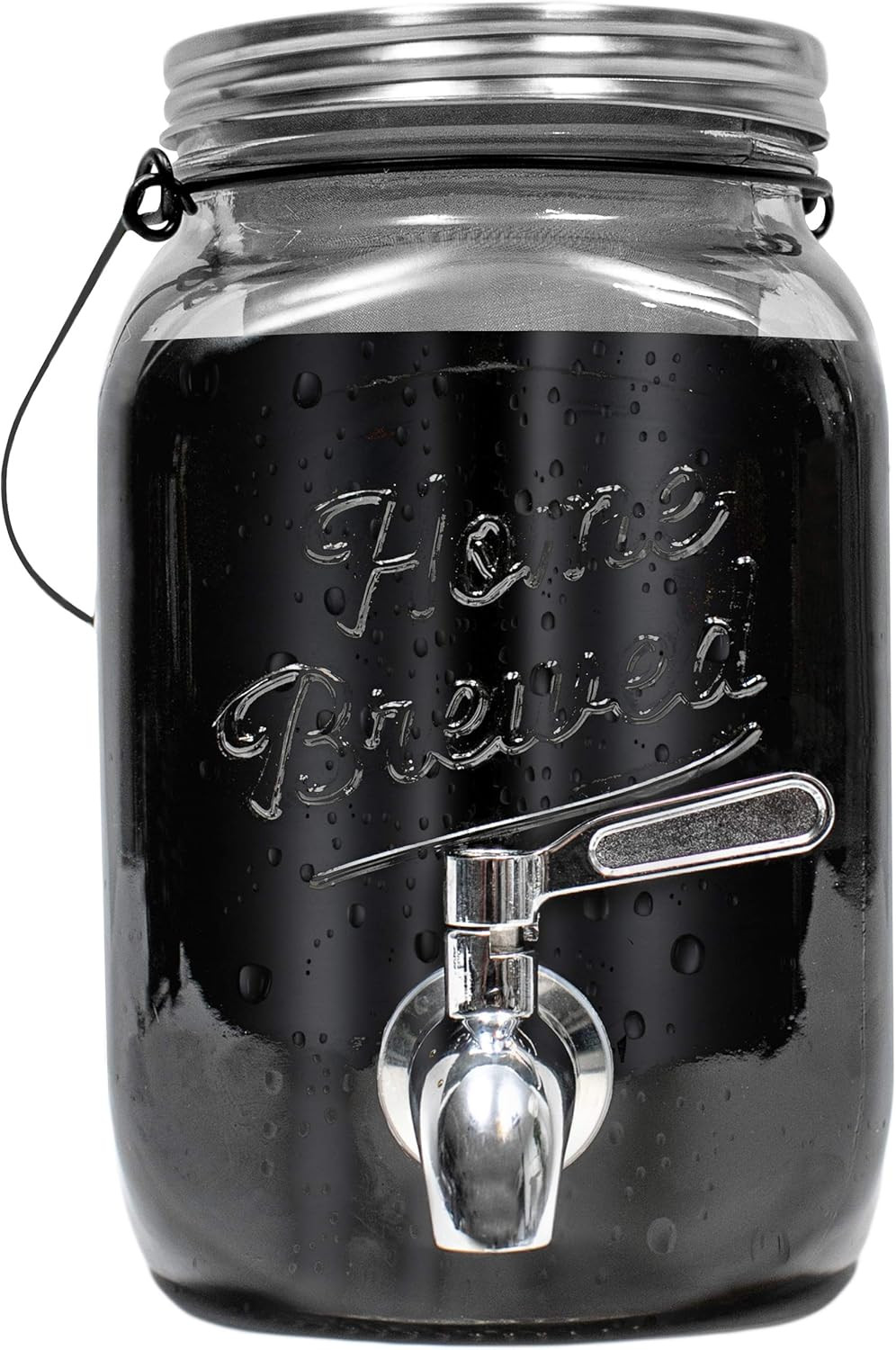 Pitcher, 2 L Glass Dispenser W/metal Spigot &