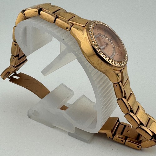 Armani Exchange Quartz Watch Women 50m Rose Gold Steel Analog New Battery 6.25" - Picture 3 of 6