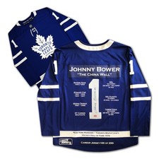 Johnny Bower Career Jersey Signed - LTD ED 299 - Toronto Maple Leafs