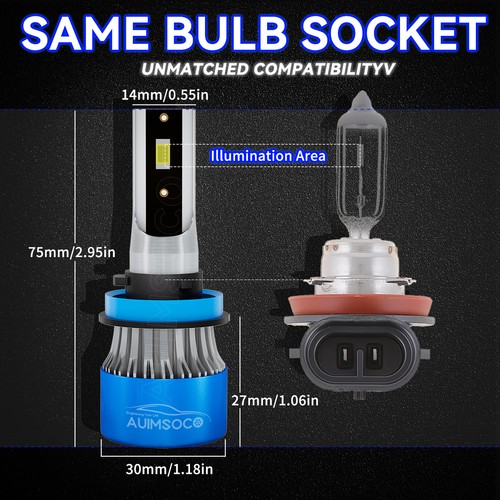 10000K LED Headlight Fog Lamp Bulb For Lexus RX350 Base Sport Utility 3.5L 07-09 - Foto 7 di 20