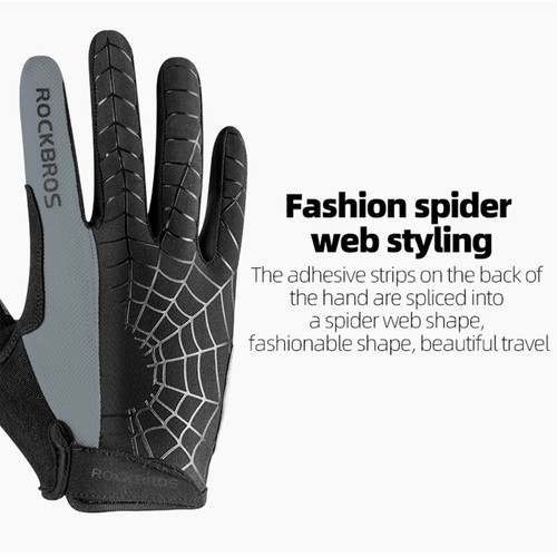 ROCKBROS Guantes de Ciclismo Completo/Medio Dedo Almohadilla de Gel Transpirable Guantes de Bicicleta de Montaña - Imagen 18 de 32