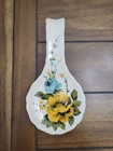 Pioneer Woman ROSE SHADOW 8 1/2" Spoon Rest EUC Floral Farmhouse Blue Yellow