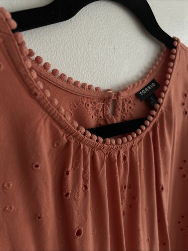 Torrid Floral Eyelet Open Back Blouse Orange Size 2 - Bild 2 von 8