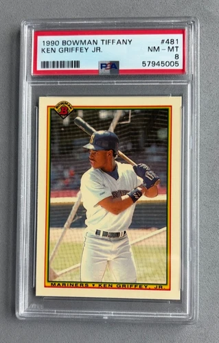 1990 Bowman Tiffany #481 Ken Griffey Jr. PSA 8 NM-MT Seattle Mariners