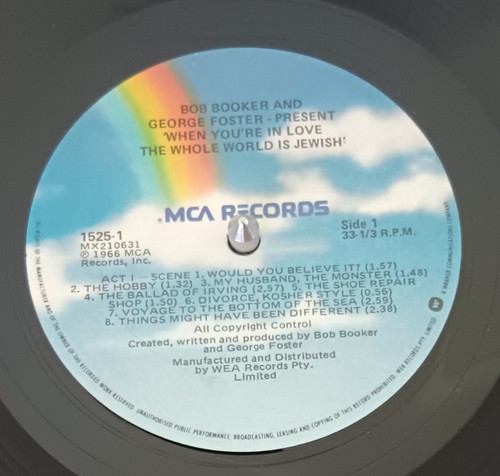 When You're In Love The Whole World Is Jewish - reissue LP record near mint - Foto 3 di 3