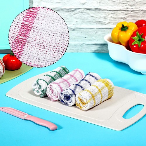 Boao 12 Pieces Kitchen Dish Cloths Towels 12" x 12", 4 Color - Picture 4 of 7