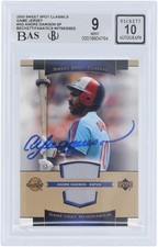 Andre Dawson Cubs Signed 2003 Upper Deck Sweet Spot Classic #SJ-AD BAS 9/10 Card