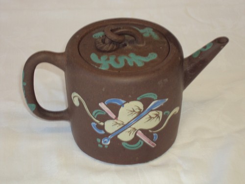 Antique Chinese Yixing Zisha Clay Teapot Repaired Spout Incised Seal Mark - Picture 2 of 15