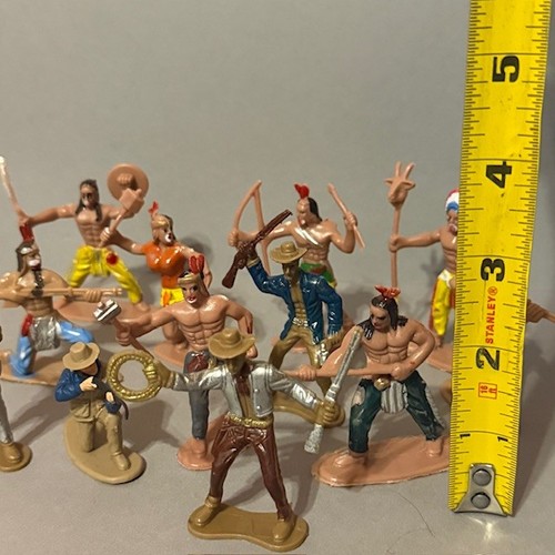 Plastic Cowboy Western Indian Native Toy Figure Marx mpc Hong Kong LOT apache AZ - Picture 5 of 6