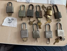 Lot of 10 Vintage American Lock Company 5200, 1205, power station with Keys