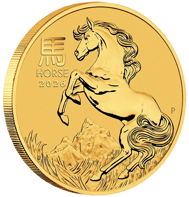 2026 Australia Lunar Series III Year of the Horse 1/20 oz Gold BU Coin - Image 3 of 4