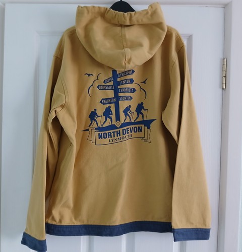 Mens Heavyweight Cotton "Lynmouth" 1/4 Zip Hoodie. Colour:Mustard. Size:Large. - Picture 2 of 4
