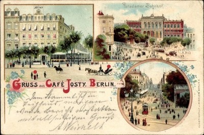 Litho Berlin, Potsdamer Bahnhof, Stadtpartien, Cafe Josty - 3828524