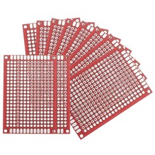 10Pcs Solderable Breadboard, 2.36"x1.57" Red Tinned Circuit Board