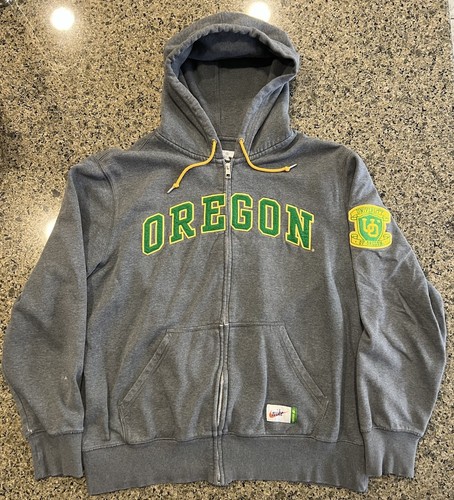 Mens Nike Univ Oregon Ducks Full Zip Gray Hoodie Sweatshirt Patch Embroidered XL - 第 1/24 張圖片