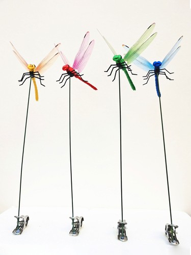12×Fake Dragonfly Clips Clip on Dragonfly for Outdoors 3D Dragonfly Garden Decor - Picture 10 of 32