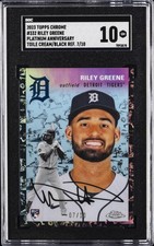 2023 TOPPS CHROME PLATINUM TOILE CREAM/BLACK #332 RILEY GREENE RC /10 SGC 10 GM