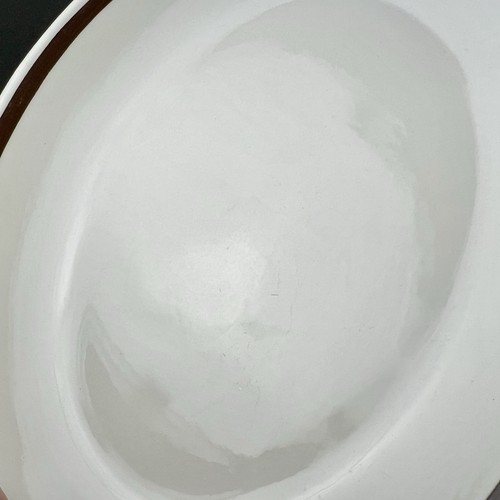 2 Homer Laughlin Restaurant Ware Off White Brown Stripe Oval Serving Platters - Picture 3 of 7