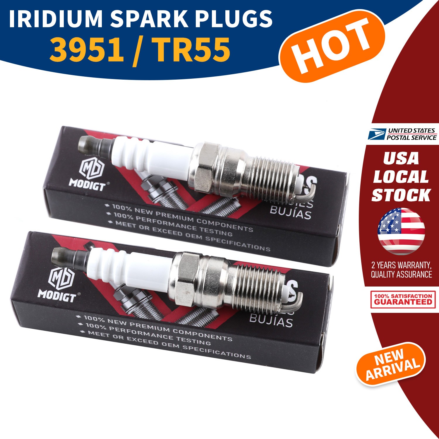 2x Fit for NGK TR55/3951 Spark Plugs For Ford Chevrolet Cadillac GMC Mercury