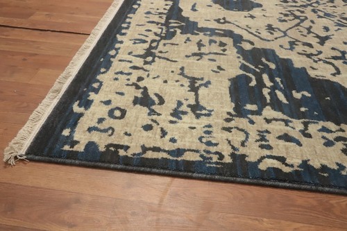 Medallion Wool Carpet Oriental Distressed Look Area Rug 6x9 Ft Bedroom Rug - Picture 5 of 10