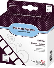 Scrapbook Adhesives Mounting Squares 1000/Pkg-Repositionable,White,.5"X.5" - 160