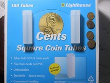 Cent Coin Tubes, Square / Lighthouse / Purchase as many as you need - 0.99 each