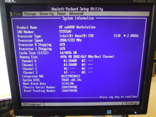 Missing Plastic HP xw8400 Workstation 2x Intel Xeon 2GHz 4GB 0HD Quadro 600 - Picture 9 of 10