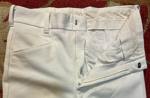 1970S LEVIS PANATELA White Polyester Mens Pants 29x30in Bootcut Trousers Disco - Picture 6 of 13