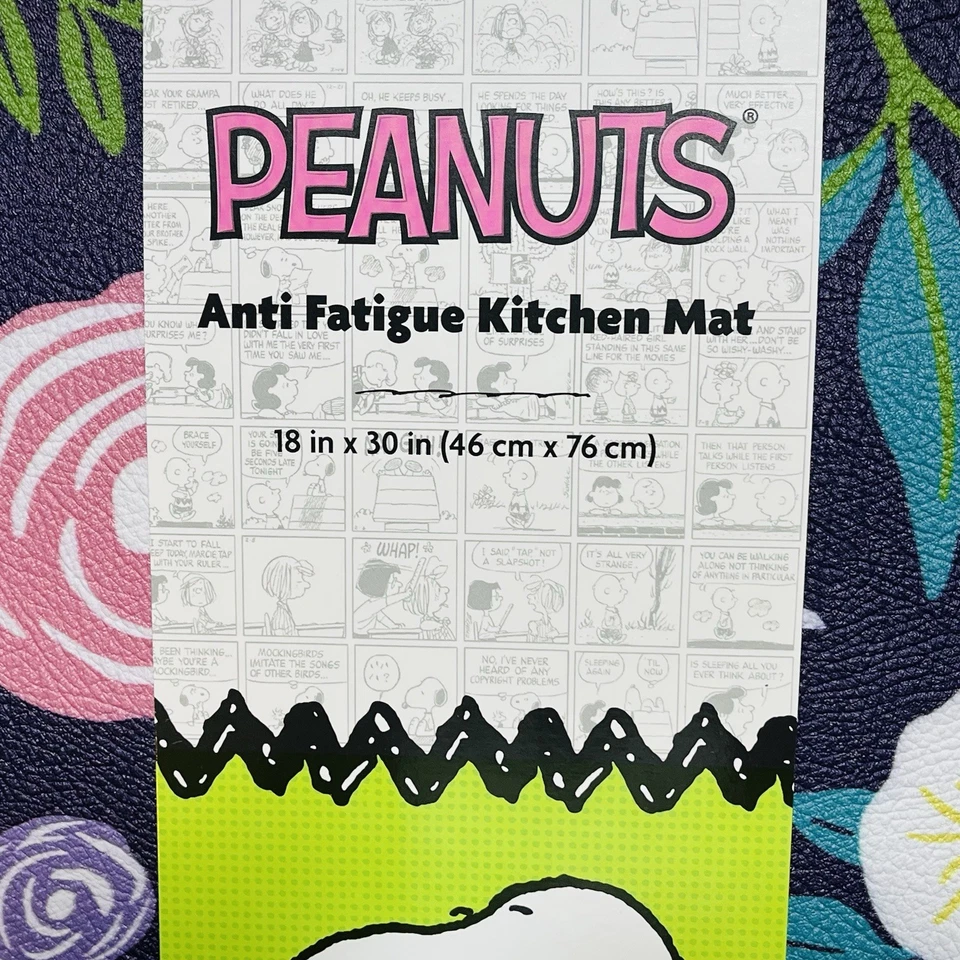 花生防疲劳厨房垫 18 英寸 x 30 英寸史努比伍德斯托克春花拥抱 — 第 4/4 张图片